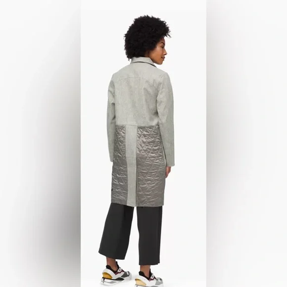 Lululemon Roam Far Wool Coat. Gray. Size 8. - Picture 3 of 9